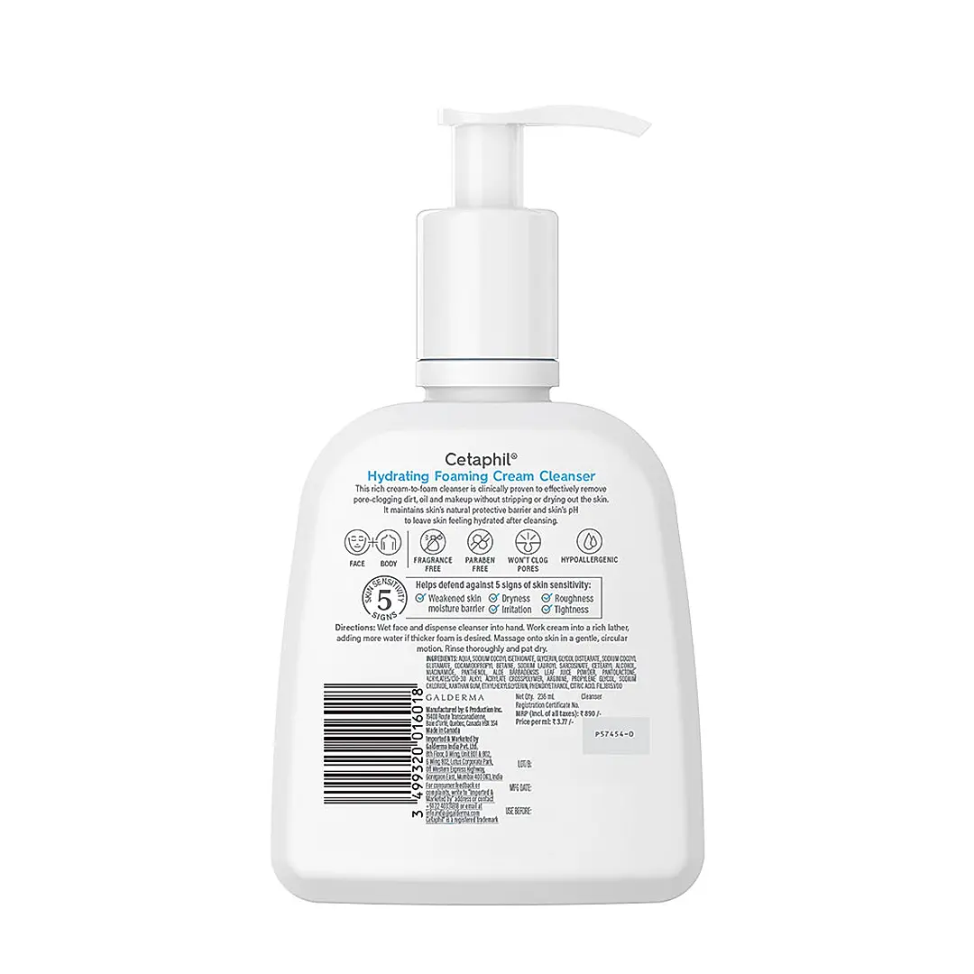 CETAPHIL HYDRATING FOAMING CREAM CLEANSER 236ML