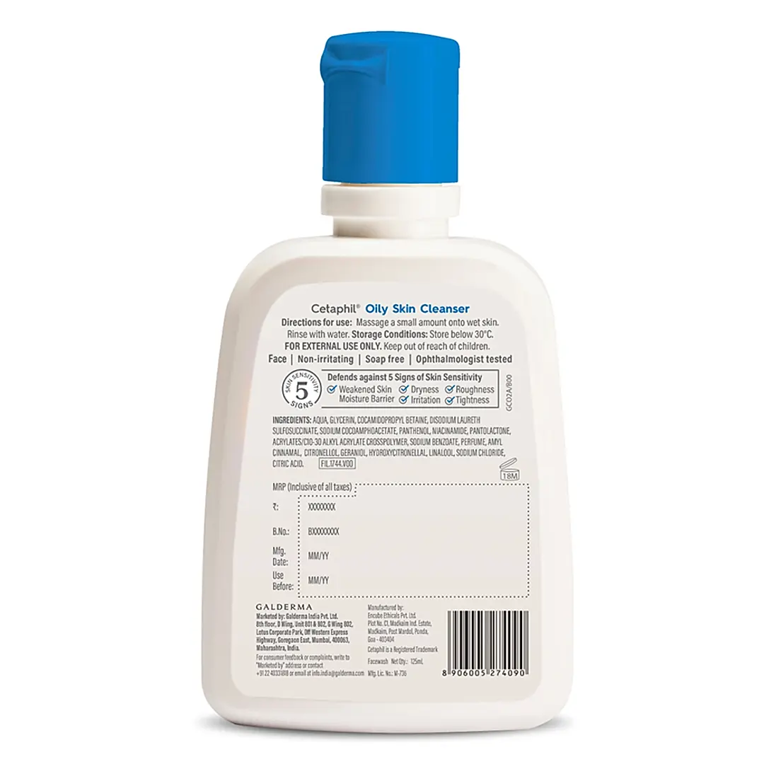 CETAPHIL OILY SKIN CLEANSER 125ML