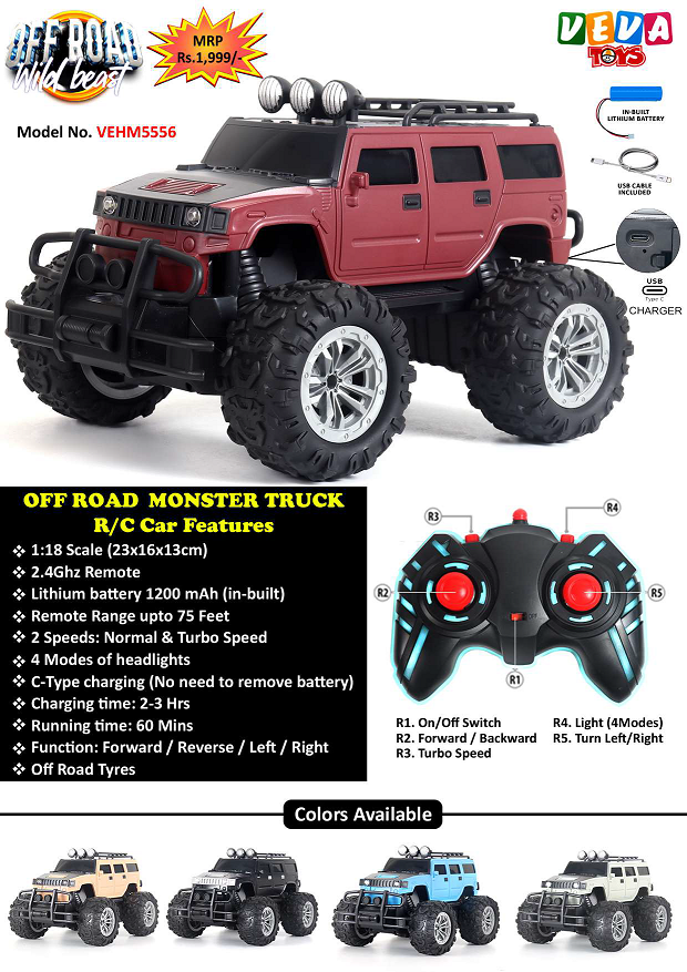 VEVA REMOTE CONTROL MONSTER TRUCK HUMMER ASSO