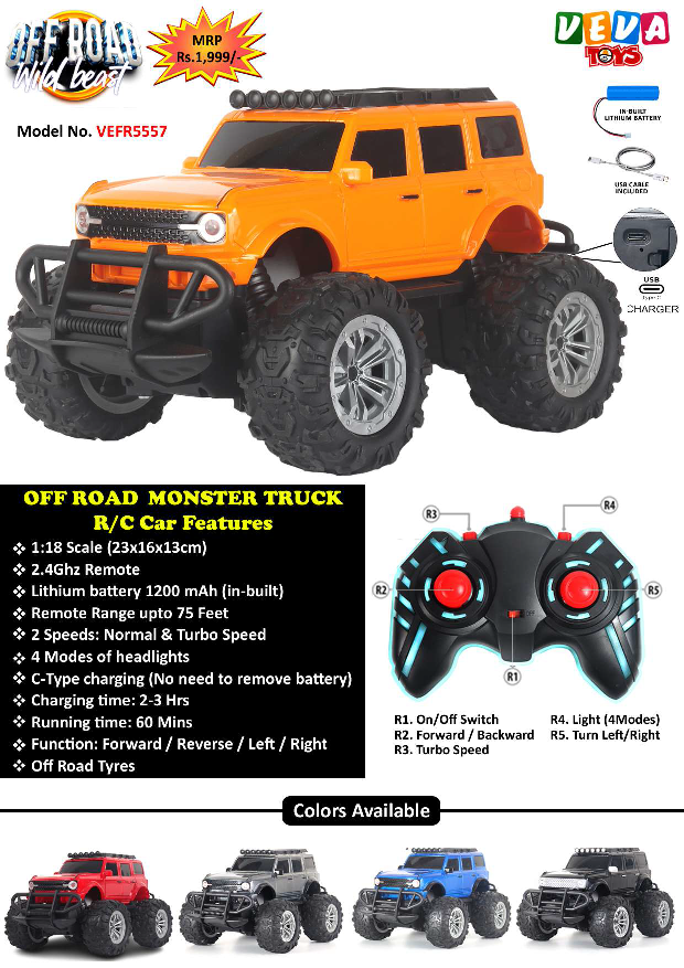 VEVA REMOTE CONTROL MONSTER TRUCK FORD ASSO