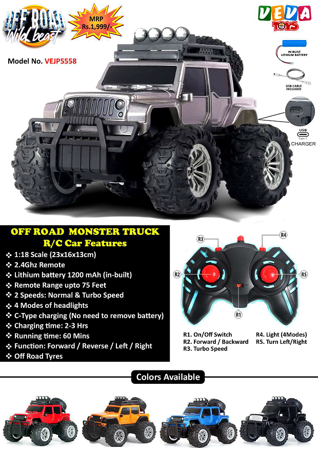 VEVA REMOTE CONTROL MONSTER TRUCK JEEP ASSO
