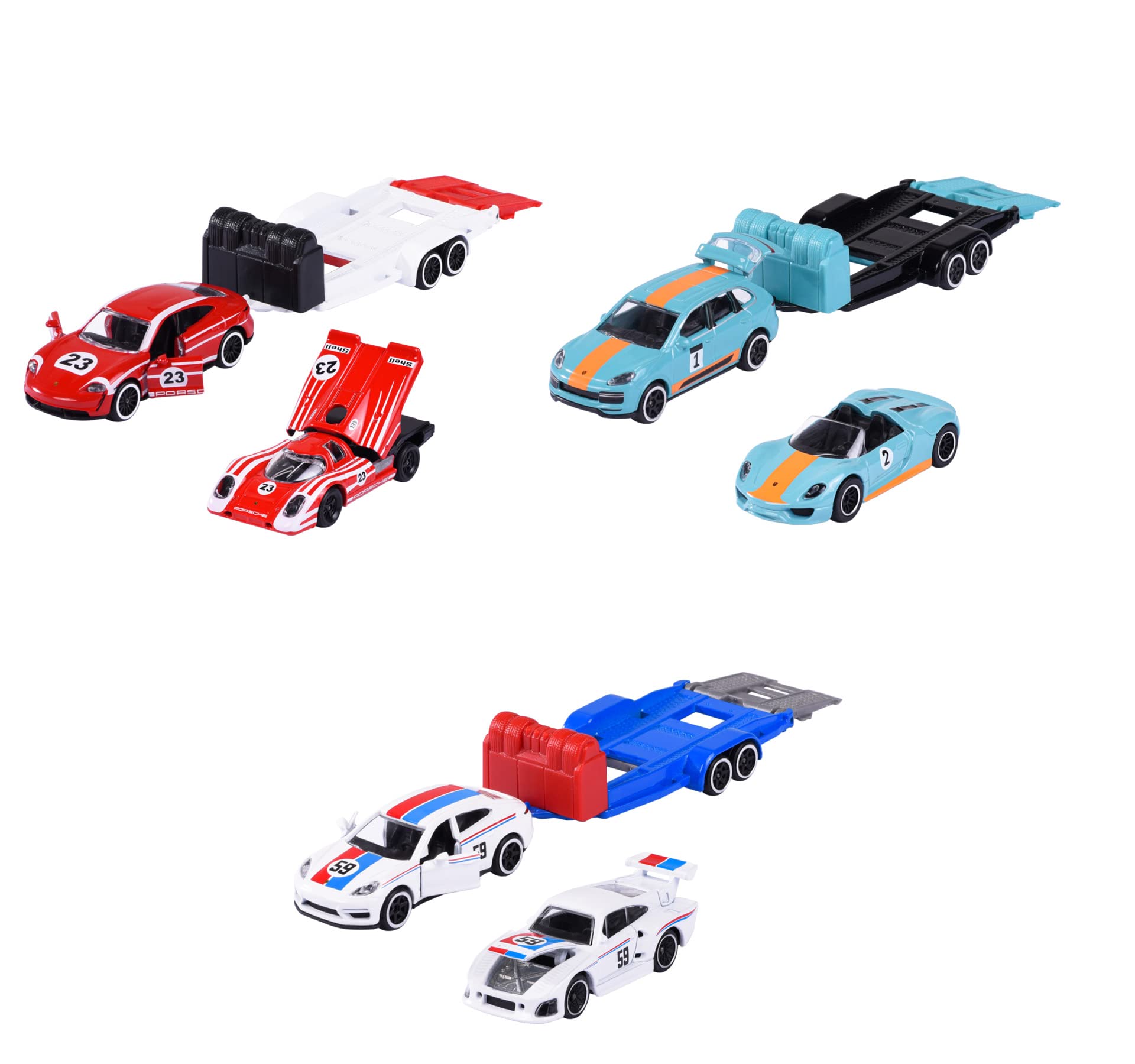 MAJORETTE PORCHE RACE TRAILER ASSORTMENT 3