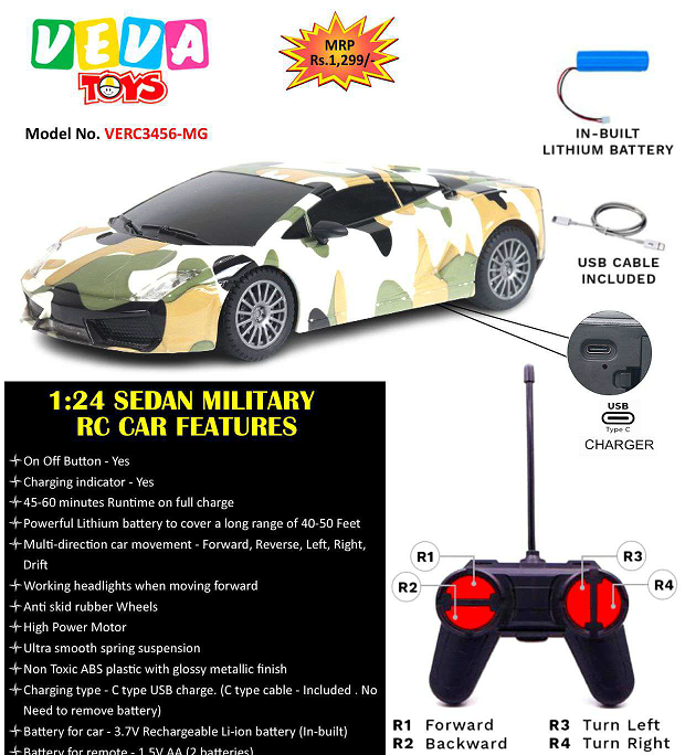 VEVA REMOTE CONTROL CAR MILITARY LAMBO