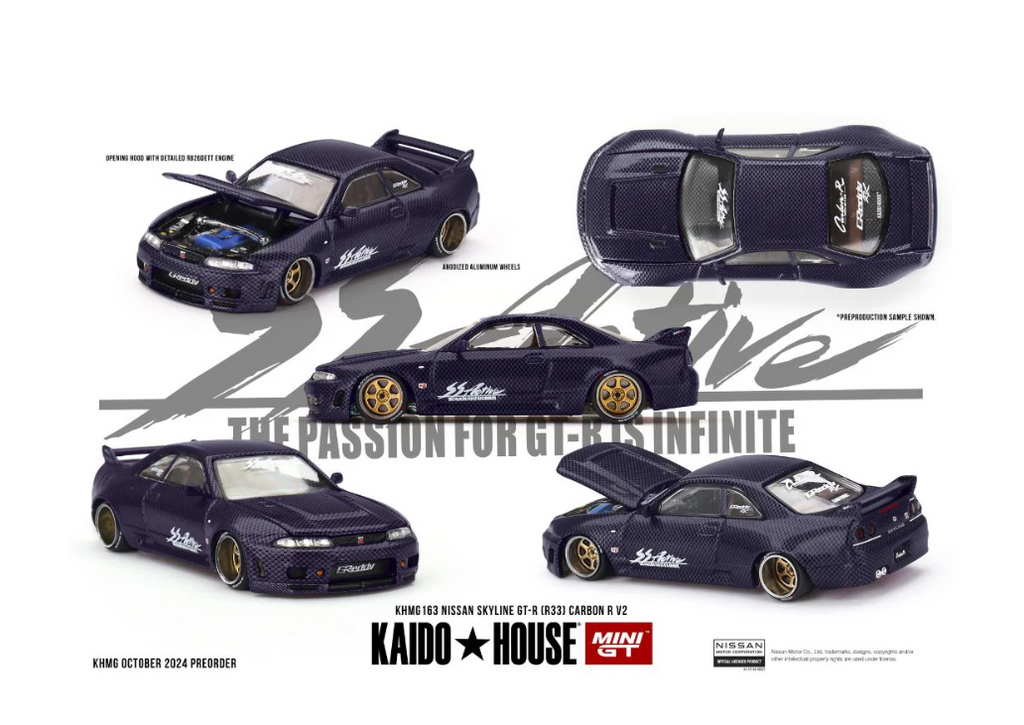 MINIGT NISSAN SKYLINE GTR R33 ACTIVE CARBON V2