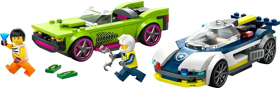 LEGO POLICE CAR AND MUSCLE CAR  CHASE