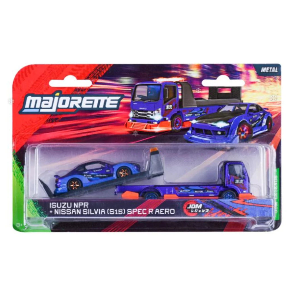 MAJORETTE JDM TUNNING TRANSPORTER NISSAN SILVIA S15 + ISUZU NPR