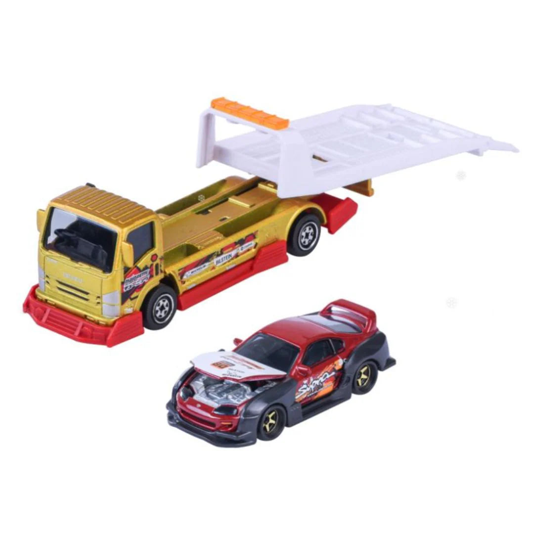 MAJORETTE JDM TUNNING TRANSPORTER TOYOTA SUPRA + ISUZU NPR