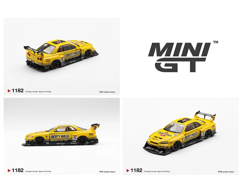 MINIGT NISSAN LB ER 34 SUPER SILHOUETTE SPORT YELLOW LIBERTY WALK ( 1182 )