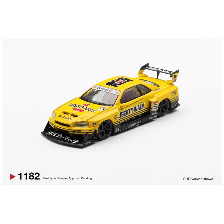 MINIGT NISSAN LB ER 34 SUPER SILHOUETTE SPORT YELLOW LIBERTY WALK ( 1182 )