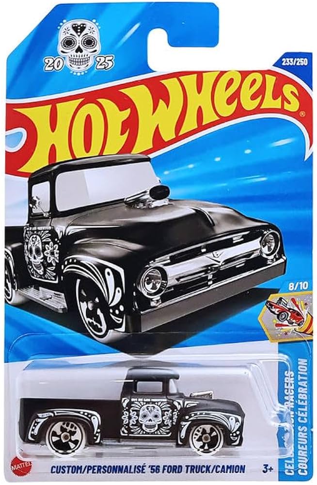 HOTWHEELS BASIC CAR ASSORTMENT P CASE SILVERADO EV RST + 56 FORD TRUCK CUSTOM