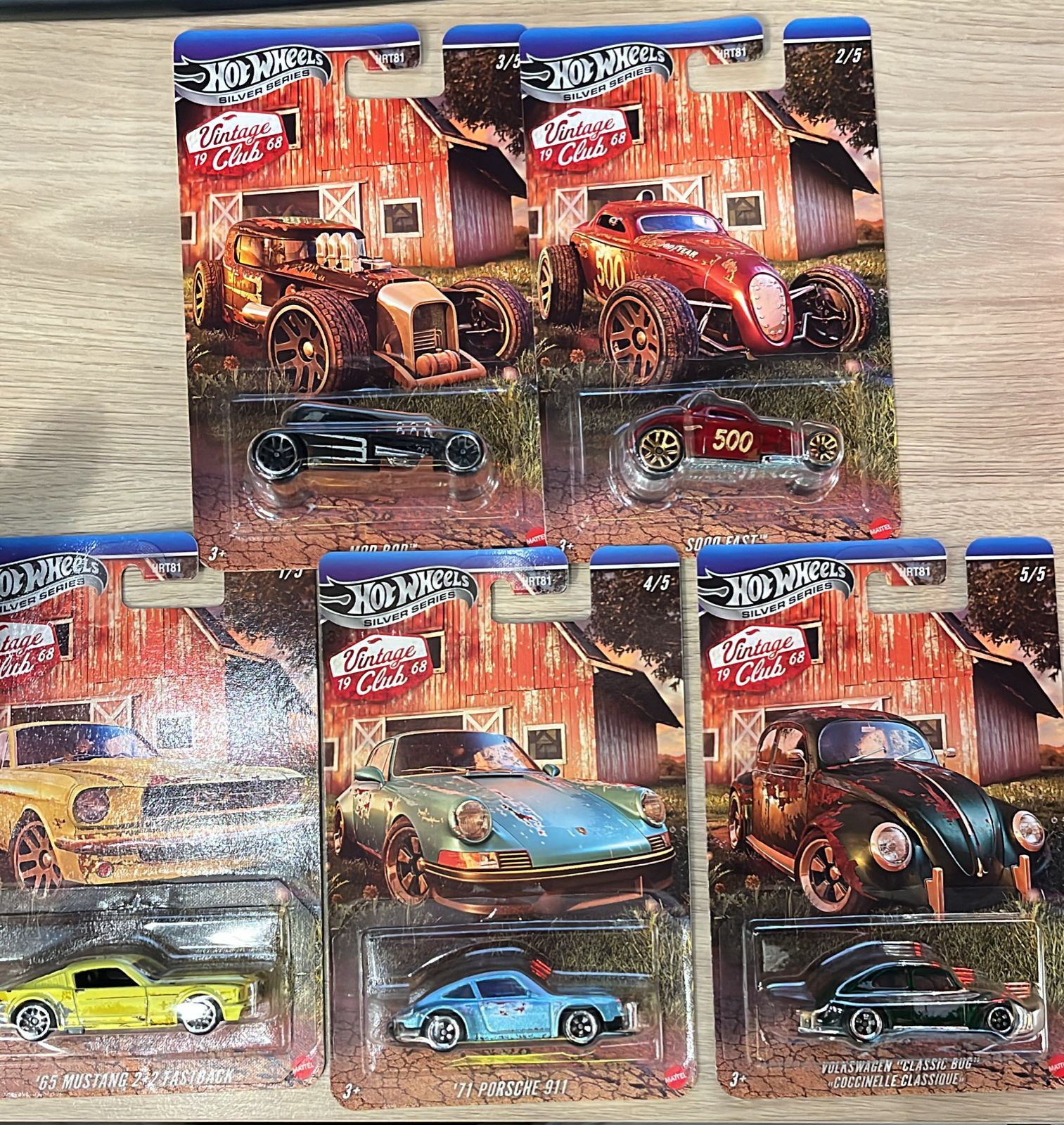 HOTWHEELS VINTAGE CLUB SILVER SERIES 5 PCS SET