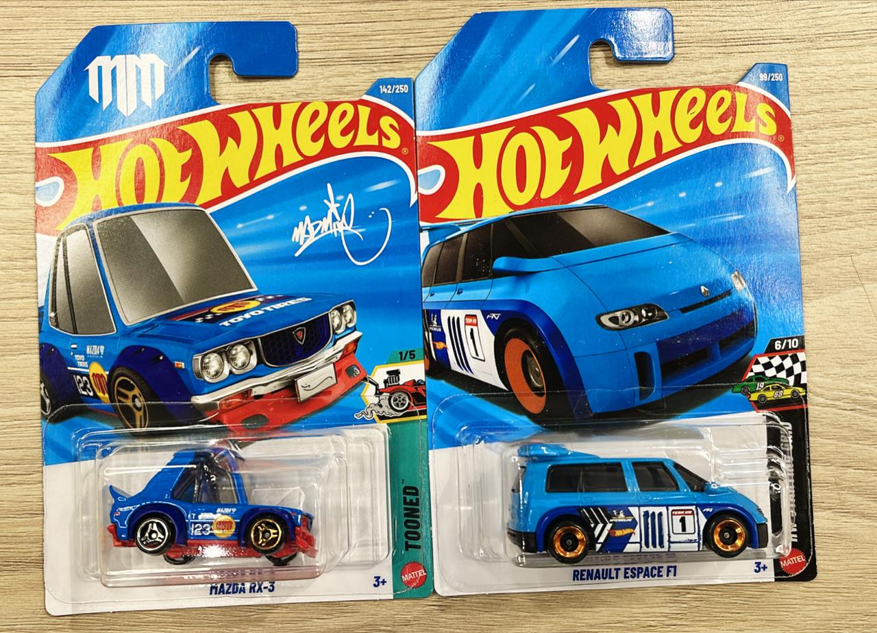 HOTWHEELS BASIC CAR 2026 E CASE 2019 AUDI R8 SPYDER + MAZDA RX3 + RENAULT ESPACE + HOTO ROTO