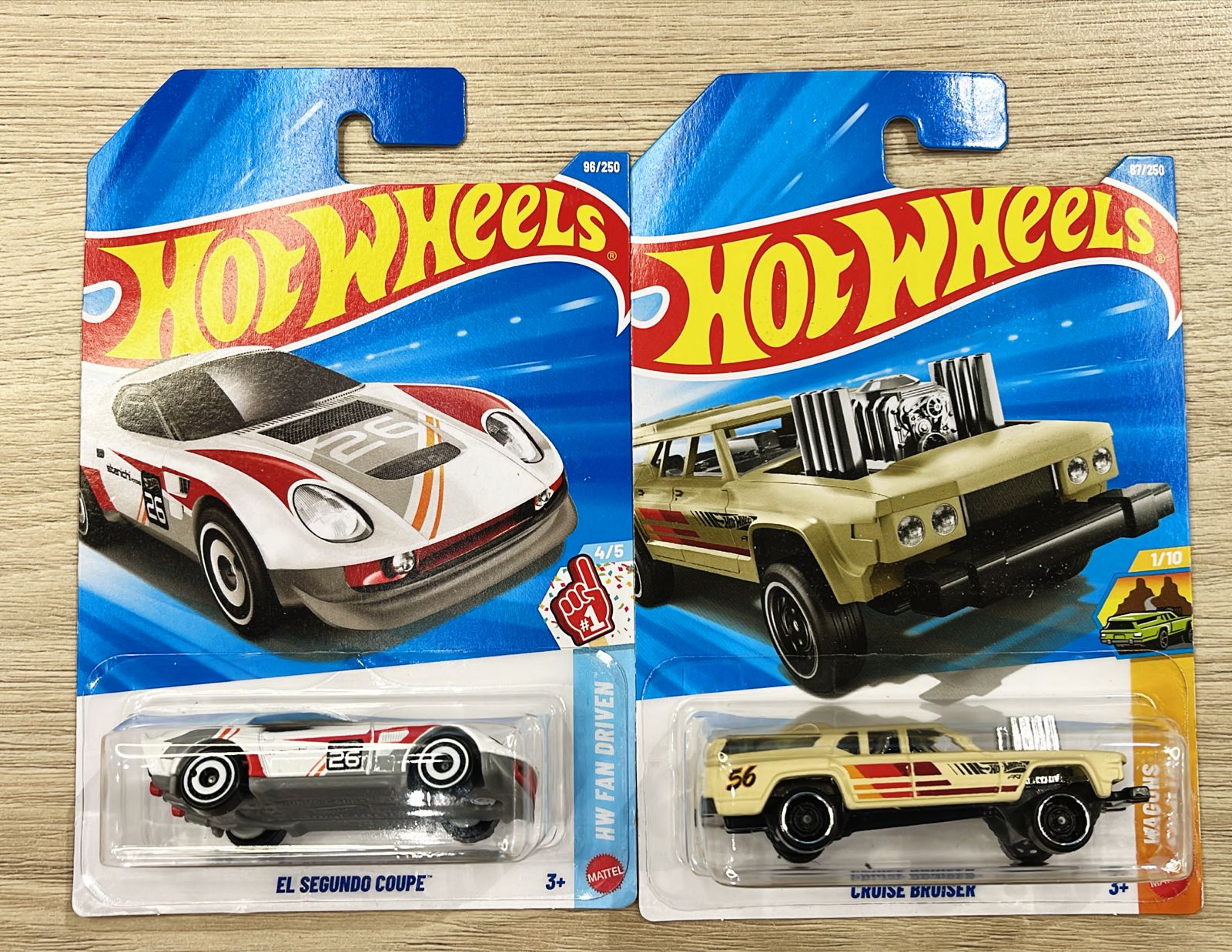 HOTWHEELS BASIC CAR 2026 E CASE PORSCHE CARRERA + EL SEGUNDO COUPE + CRUISE BRUISER