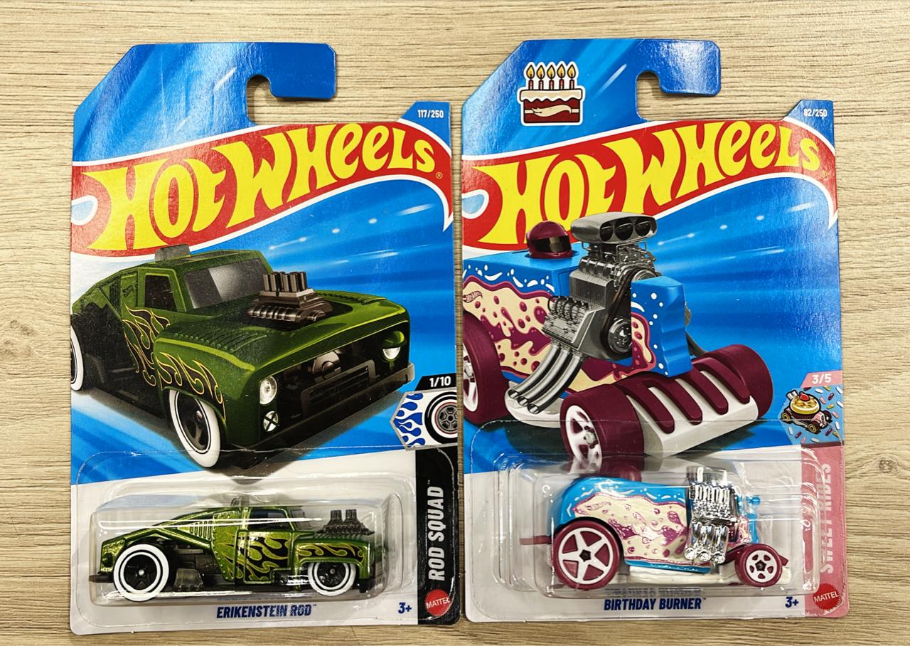 HOTWHEELS BASIC CAR 2026 E CASE MAZDA RX 3 + ERIKENSTEIN ROD + BIRTHDAY BURNER