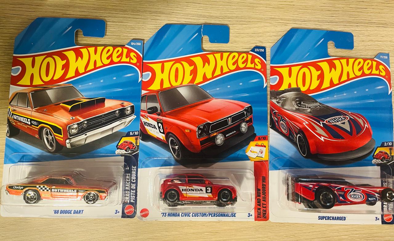 HOTWHEELS BASIC CAR 2026 E CASE 68 DODGE + 73 HONDA + SUPER CHARGED
