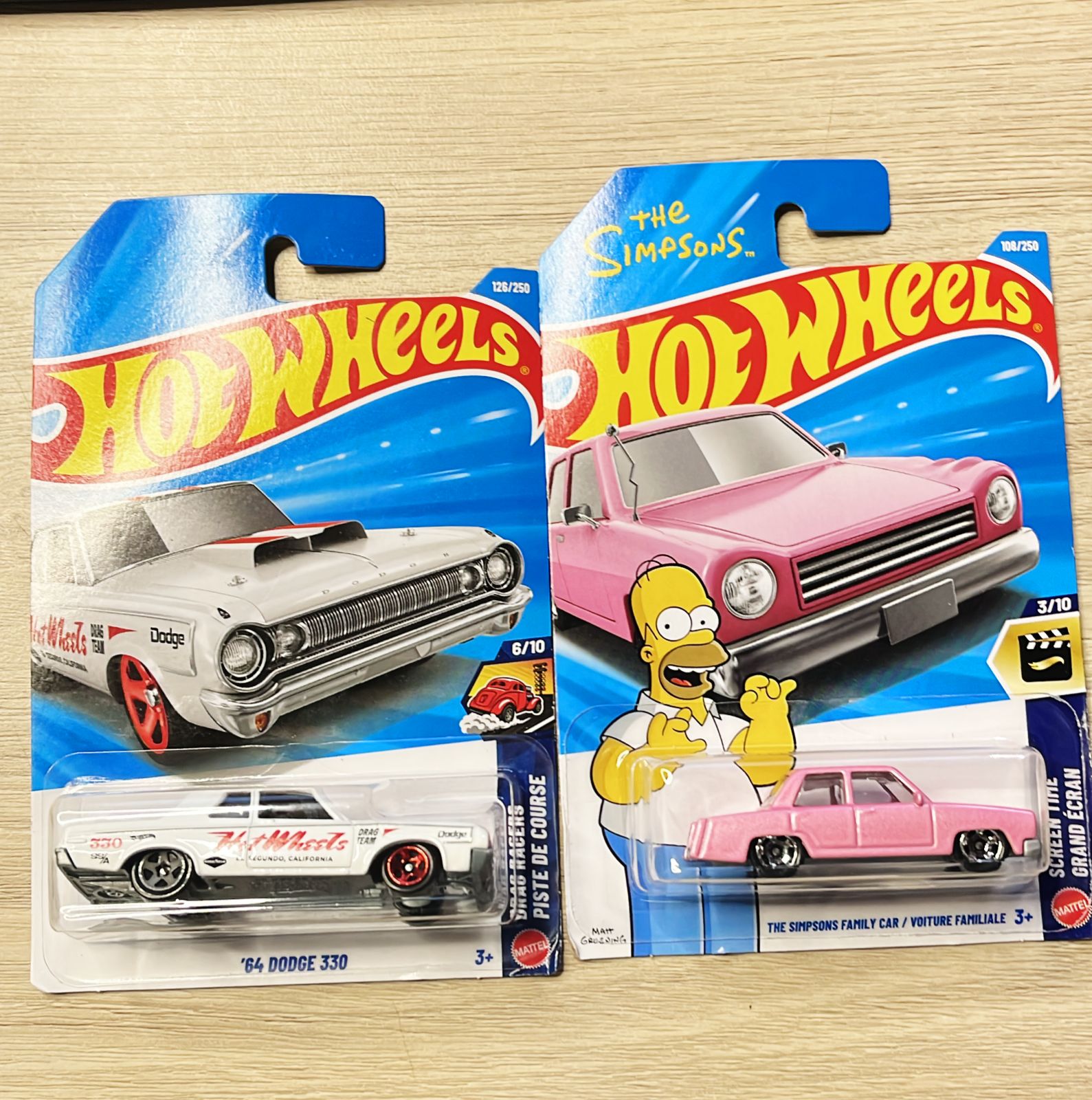 HOTWHEELS BASIC CAR 2026 E CASE MASERATI TIP0 + 64 DODGE + SIMPSONS FAMILY CAR