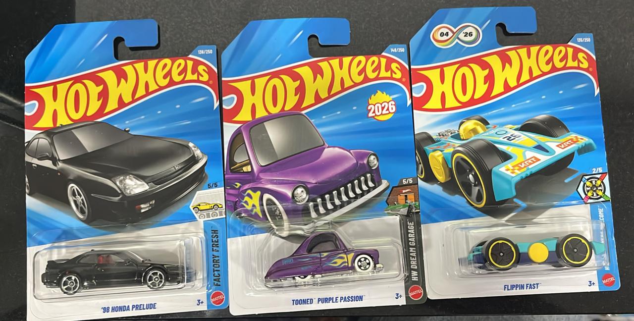 HOTWHEELS BASIC CAR 2026 G CASE 98 HONDA PRELUDE + TOONED PURPLE + FLIPPIN FAST
