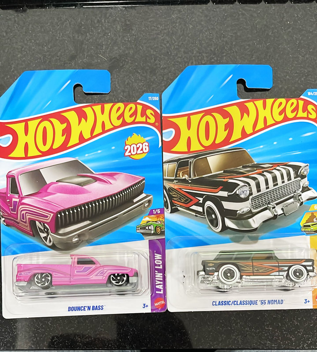 HOTWHEELS BASIC CAR 2026 G CASE 2020 FORD MUSTANG SHELBY GT500 + BOUNCE N BASS + 55 NOMAD