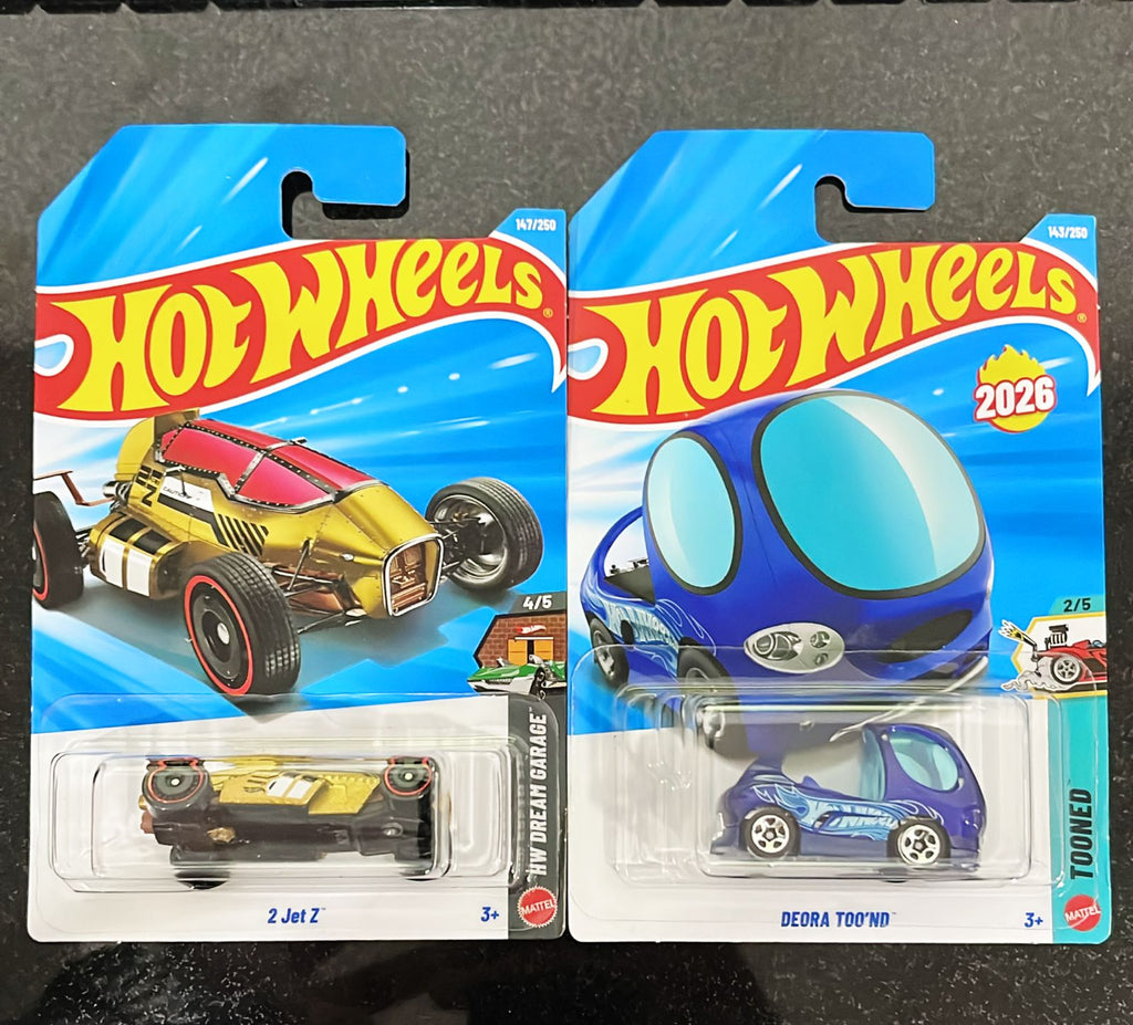 HOTWHEELS BASIC CAR 2026 G CASE FERRARI F1 + CUSTOM OTTO + 2 JET Z + DEORA TOONED