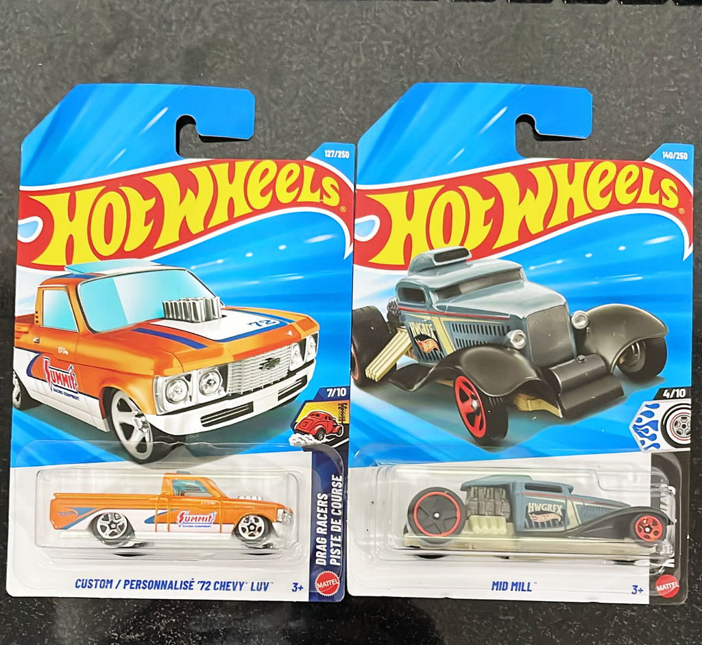 HOTWHEELS BASIC CAR 2026 G CASE 20 TOYOTA SUPRA + RODGER DODGER + MID MILL + CUSTOM 72 CHEVY
