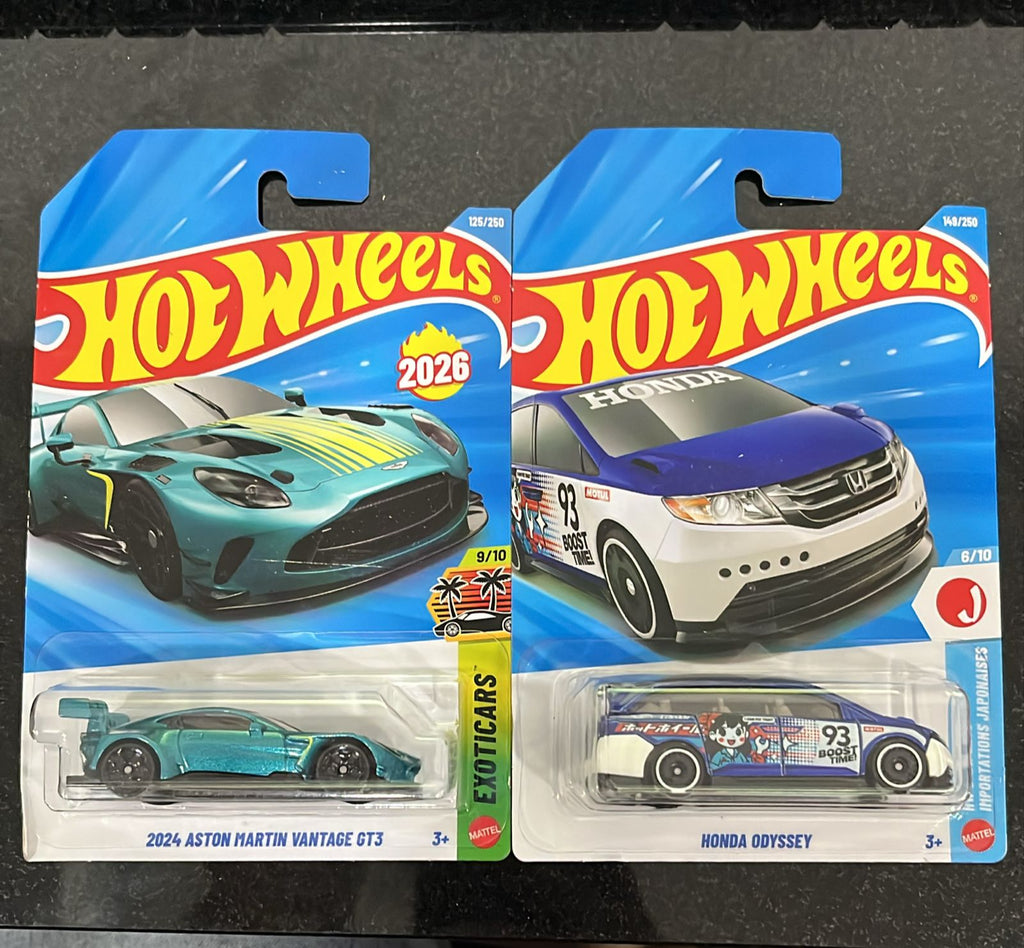 HOTWHEELS BASIC CAR 2026 G CASE 2024 ASTON MARTIN + HONDA ODYSSEY + MAZDA AUTOZAM + HIGH TAIL