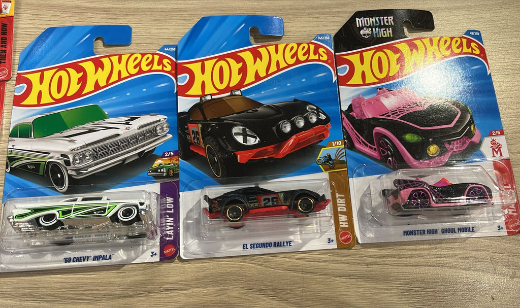 HOTWHEELS BASIC CAR 2026 H CASE 20 TOYOTA SUPRA + 59 IMPALA + EL SEGUNDO + MONSTER HIGH