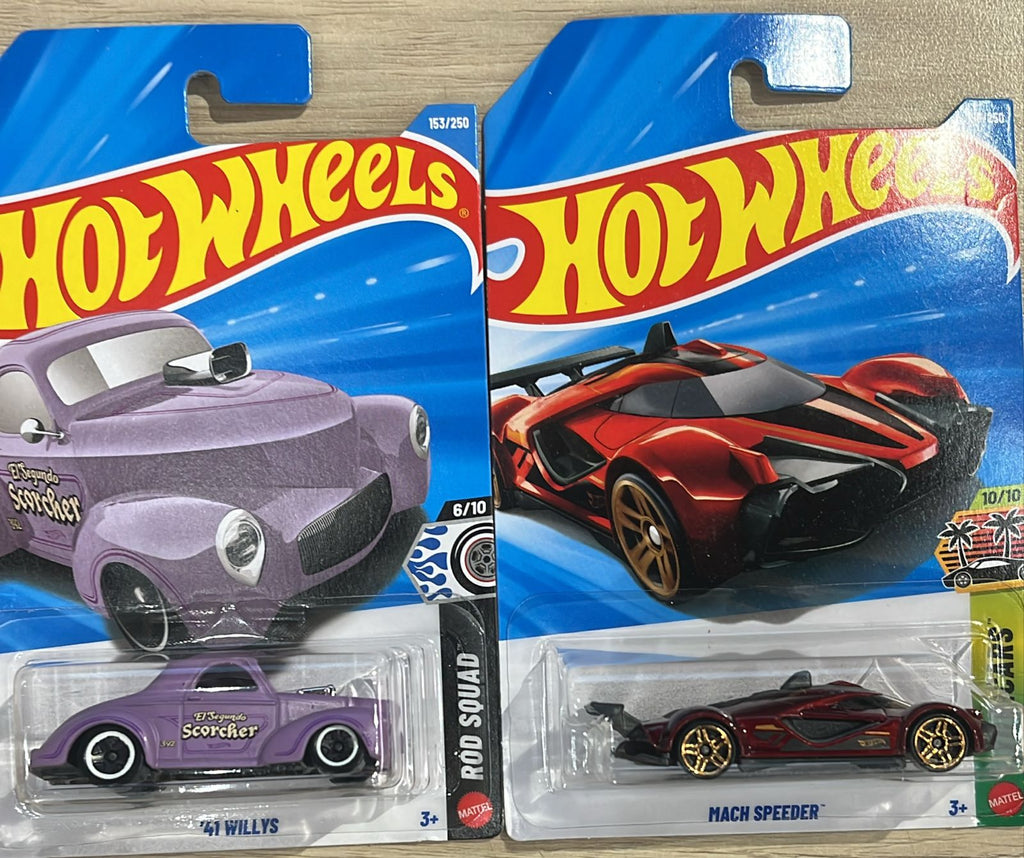 HOTWHEELS BASIC CAR 2026 H CASE 1983 PORSCHE + 41 WILLYS + MACH SPEEDER