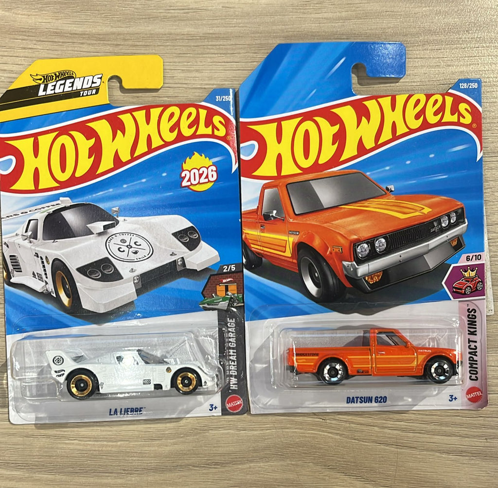 HOTWHEELS BASIC CAR 2026 H CASE AUSTIN MINI COOPER + LOTUS SPORT + LA LIEBRE + DATSUN 620