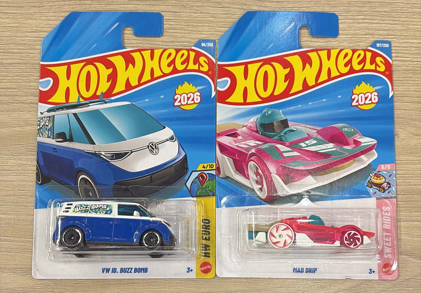 HOTWHEELS BASIC CAR 2026 J CASE KICK SAUBER F1 + VW BUZZ + MAD DRIP