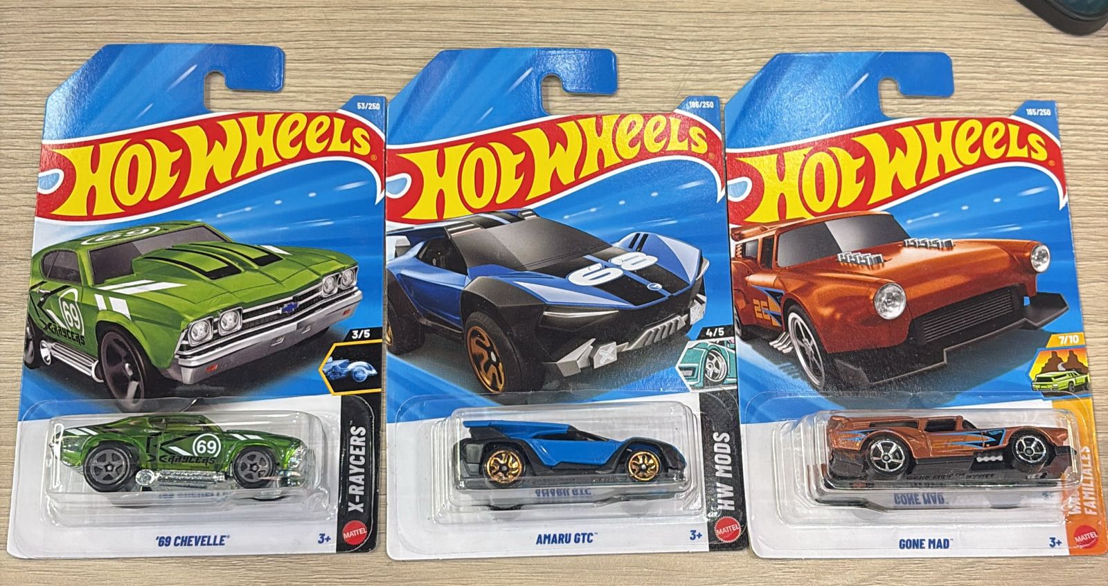 HOTWHEELS BASIC CAR 2026 J CASE 82 TOYOTA SUPRA + 63 CHEVY + 69 CHEVELLE + AMARU GTC + GONE MAD