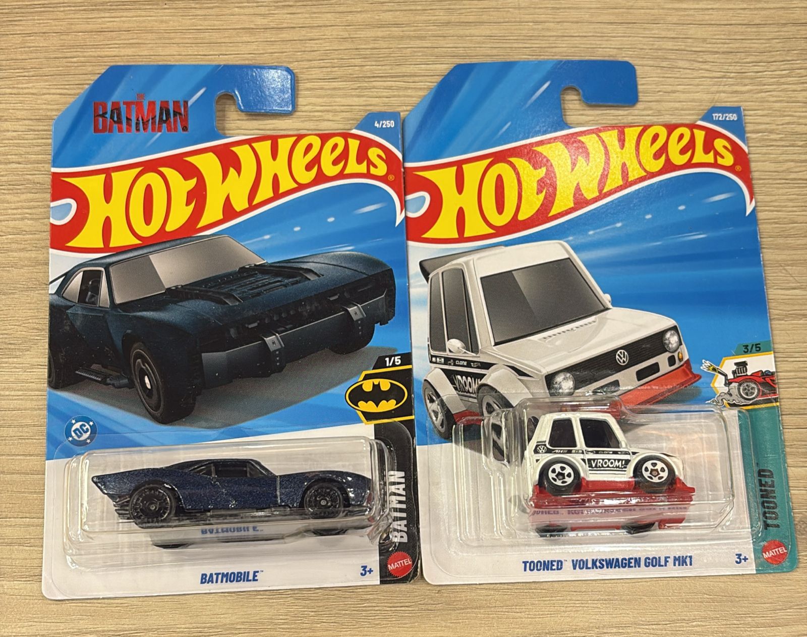 HOTWHEELS BASIC CAR 2026 J CASE 70 FORD ESCORT + BATMOBILE + TOONED VOLKSWAGEN