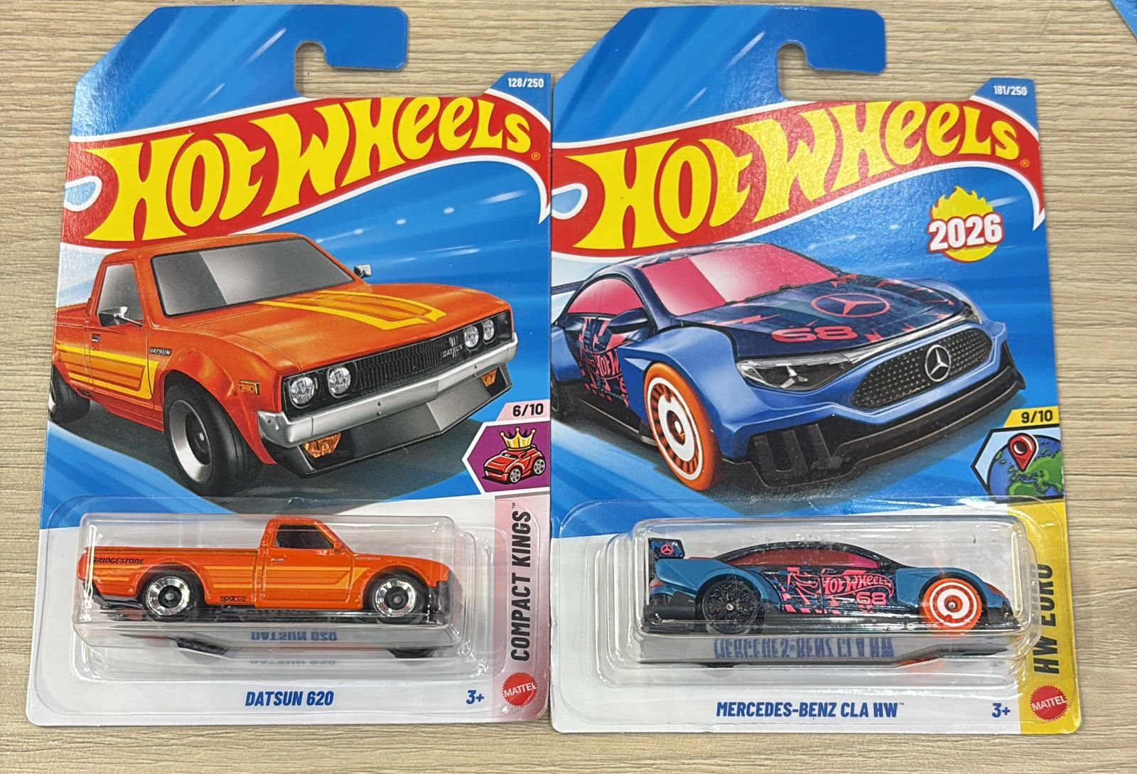 HOTWHEELS BASIC CAR 2026 J CASE JAGUAR V12 + CADILLAC + DATSUN 620 + MERCEDES BENZ