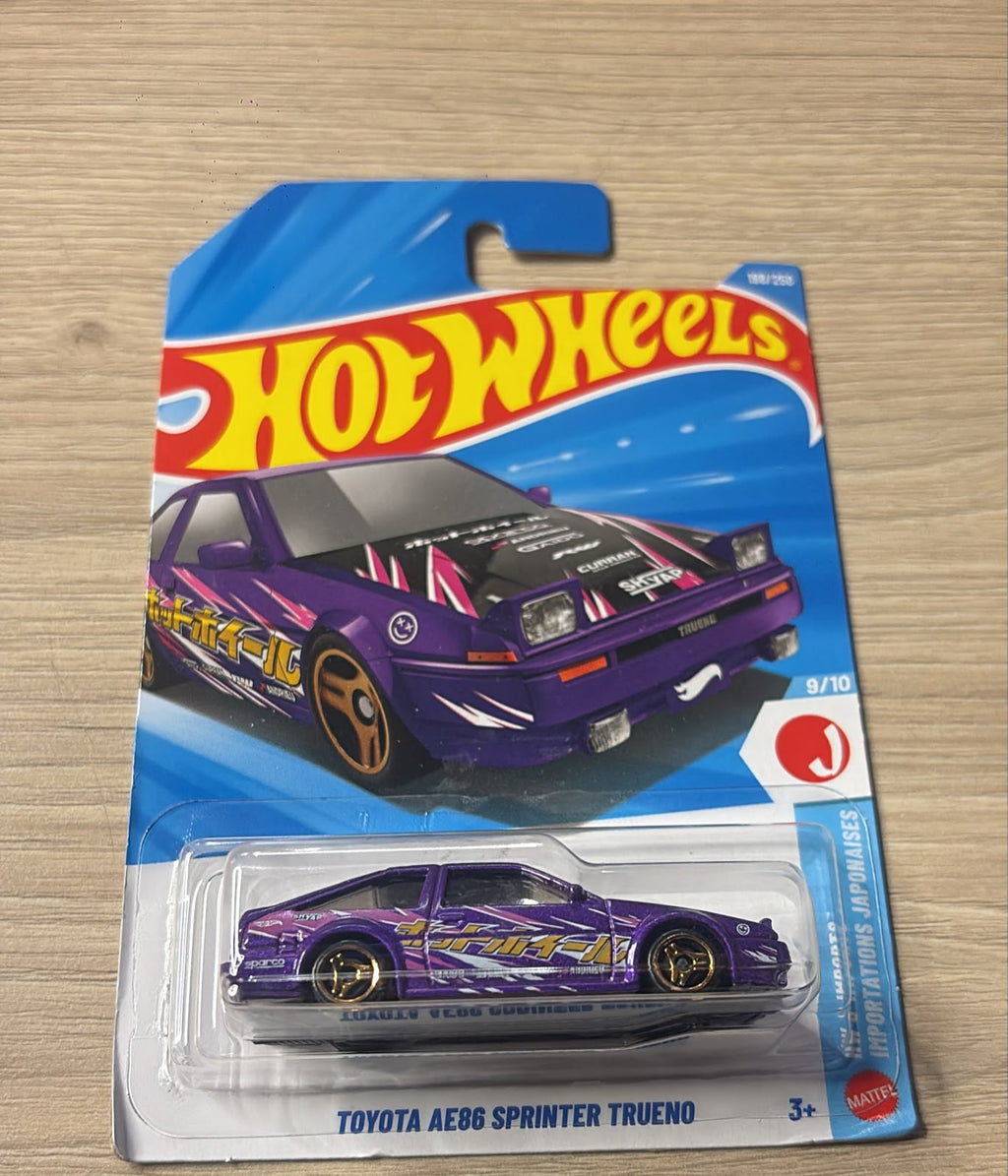 HOTWHEELS BASIC CAR 2026 L CASE  TOYOTA AE86 SPRINTER + LIL ROAR + SPIDER MOBILE