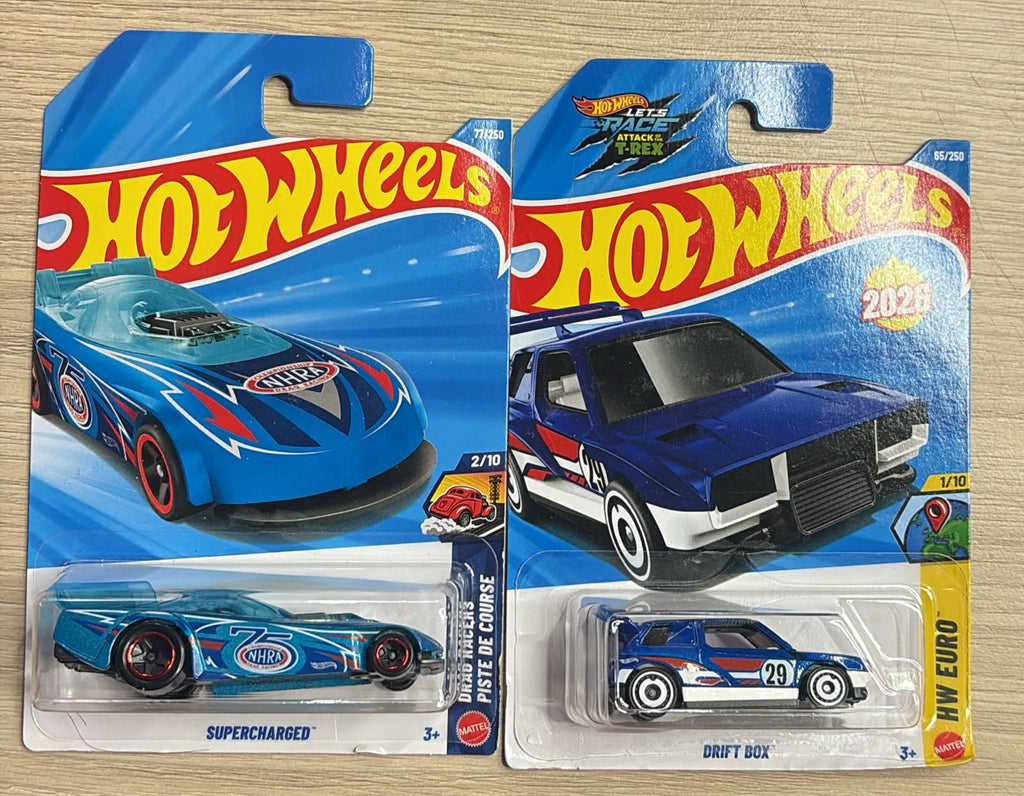 HOTWHEELS BASIC CAR 2026 L CASE 98 HONDA PRELUDE + 1970 PONTIAC FIREBIRD + DRIFT BOX + SUPERCHARGED