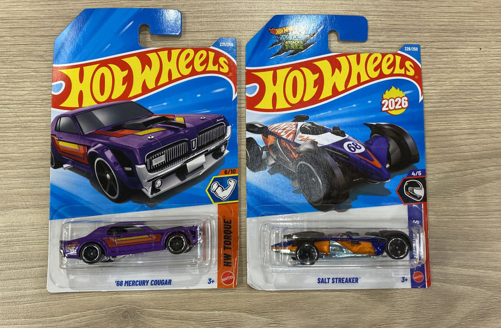 HOTWHEELS BASIC CAR 2026 N CASE MINI JCW ELECTRIC + 68 MERCURY + SALT STREAKER