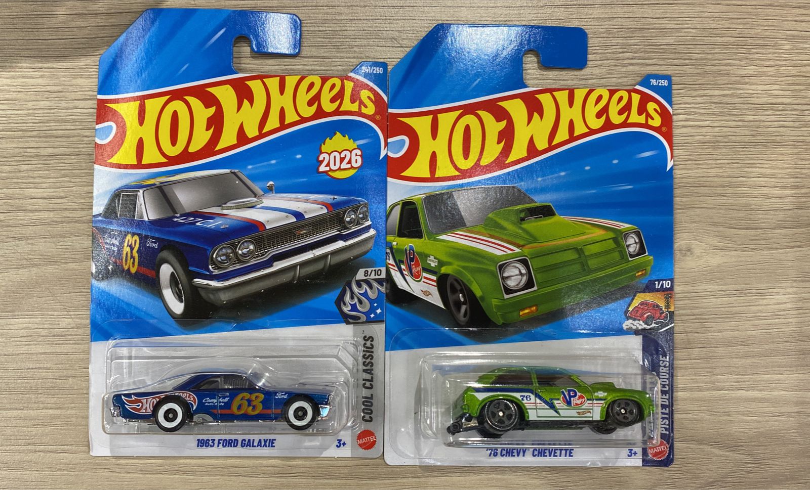 HOTWHEELS BASIC CAR 2026 N CASE 1963 FORD GALAXIE + 76 CHEVY CHEVETTE + KEI SWAP + 1970 ROAD RUNNER