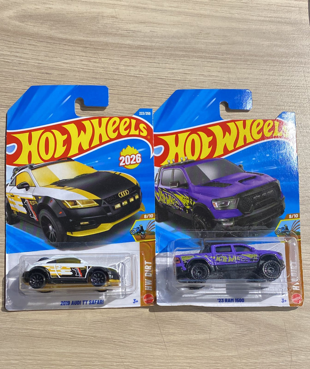 HOTWHEELS BASIC CAR 2026 N CASE 2019 AUDI TT SAFARI + 23 RAM 1500 + TOONED PURPLE PASSION + TOONED VOLKSWAGEN