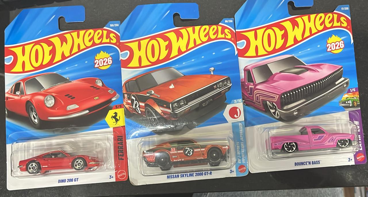 HOTWHEELS BASIC CAR 2026 G CASE MAINLINES + 5 PACK FANTASY ASSORTMENT