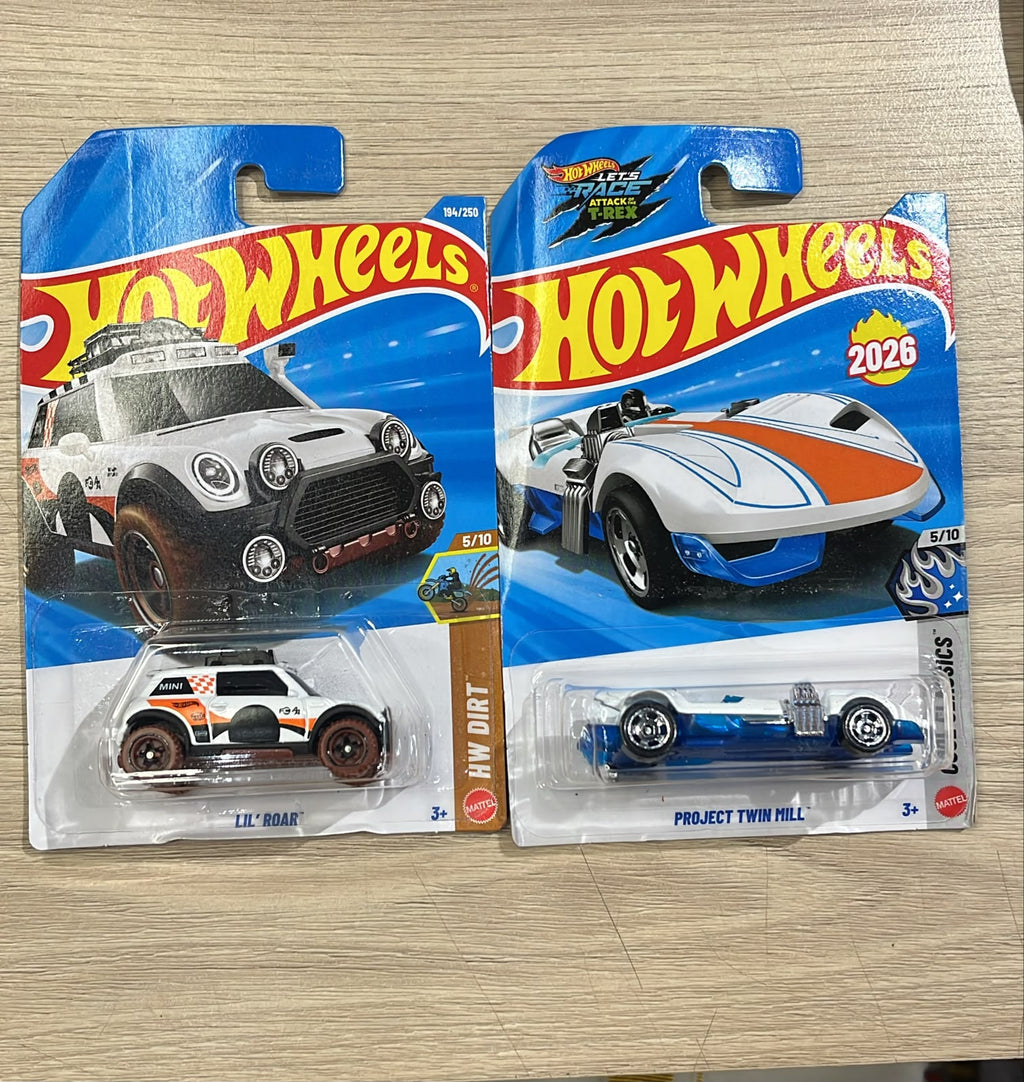 HOTWHEELS BASIC CAR 2026 L CASE FERRARI 365 + LIL ROAR + TWIN MILL + RENAULT ESPACE