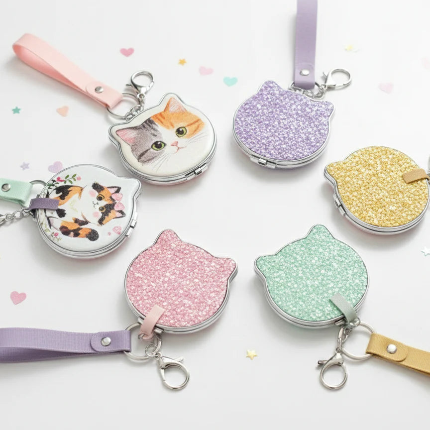 POCKET MIRROR BLING KITTY